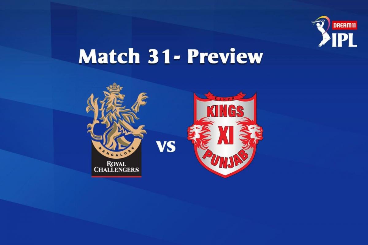 Match 31 RCB To Face KXIP In Sharjah, See Their Head-To-Head Stats