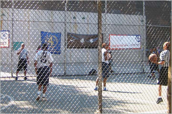 Basketball In A Cage