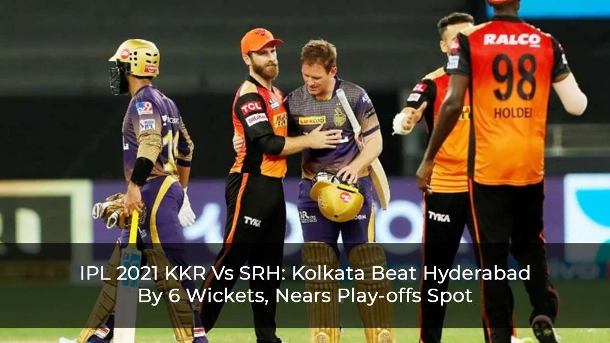 IPL-2021-KKR-Vs-SRH--Kolkata-Beat-Hyderabad-By-6-Wickets,-Nears-Play-offs-Spot
