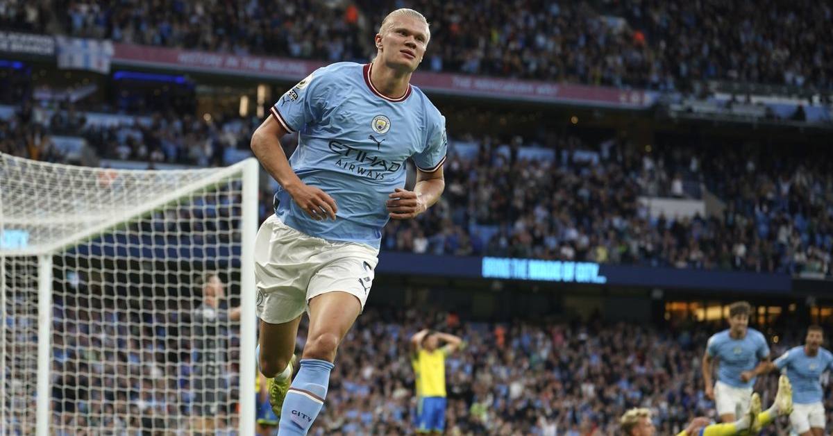 Watch: Manchester City’s Erling Haaland Scores Second Straight Hat-trick.